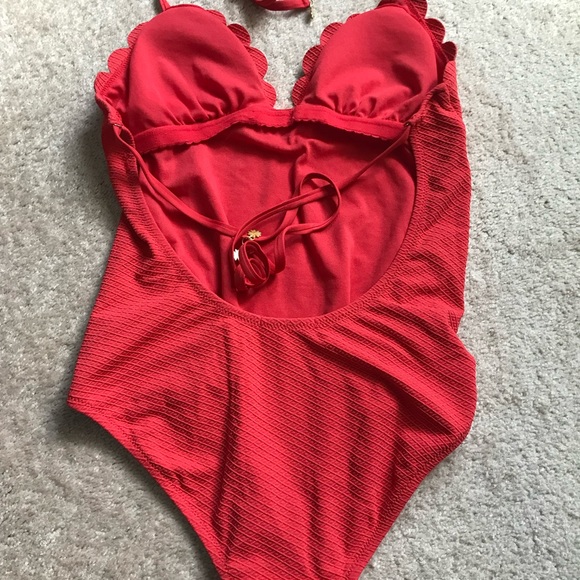 Jessica Simpson orange one piece bathing suit size small - Picture 3 of 6